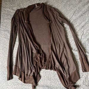 Splendid Chocolate Striped Cardigan